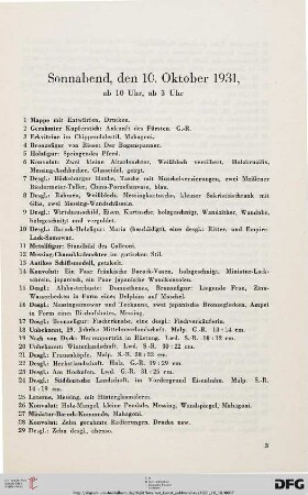 [Gemälde neuer Meister, Mobiliar, Perserteppiche, Komplette Zimmer, Stilmöbel. Bechstein-Flügel] (Nr. 1-599)