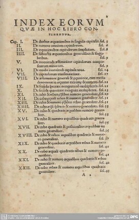 INDEX EORVM QVAE IN HOC LIBRO CONTINENTVR.