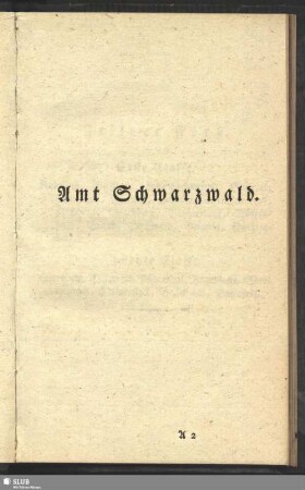 Amt Schwarzwald