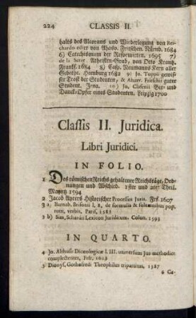 Classis II. Juridica