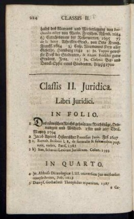 Classis II. Juridica