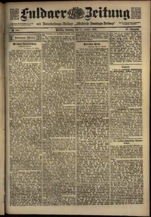 Zweite Ausgabe vom Samstag, den 27. Oktober 1900.