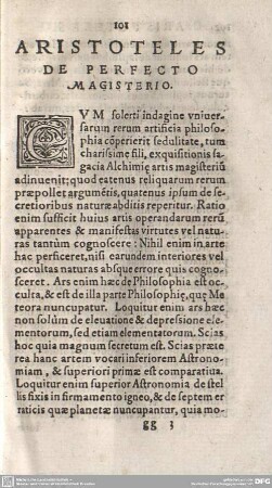 Aristoteles de Perfecto Magisterio.