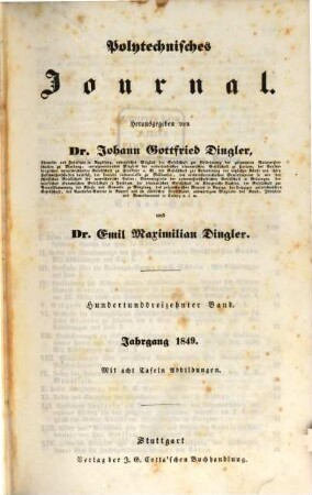 Polytechnisches Journal. 113, 113. 1849