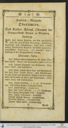 Kaiserlich-Königliche Oberämter.