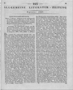 Reuterdahl, H.: Geschichte der schwedischen Kirche. T. 1. Ansgarius oder der Anfangspunkt des Christenthums in Schweden. Aus dem Schwedischen von E. T. Mayerhoff. Berlin: Bethge 1837