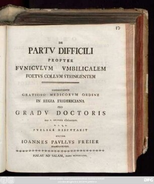 De Partv Difficili Propter Fvnicvlvm Vmbilicalem Foetvs Collvm Stringentem