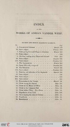 Index to the Works of Adrian Vander Werf