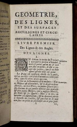 Livre Premier. Des Lignes et des Angles.