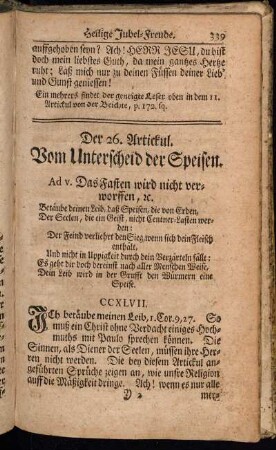 Der 26. Artickul. Vom Unterscheid der Speisen.