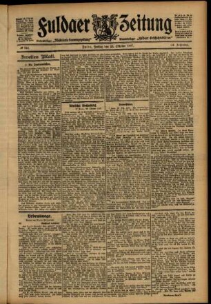 Zweite Ausgabe vom Freitag, den 25. Oktober 1907.