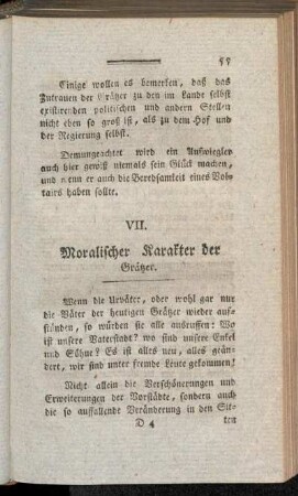 VII. Moralischer Karakter der Grätzer