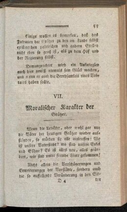VII. Moralischer Karakter der Grätzer