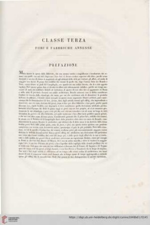 Classe terza: Fori e fabbriche annesse