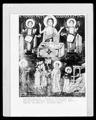 Weltgerichtstafel — Die Vision des Stephanus: Christus im Himmel