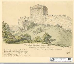 Überreste der Burg auf dem Hohen-Bussen und Aussicht gegen das Kloster Marchtal und gegen die Alp : n. d. N. gez. 23. Jun. 1816
