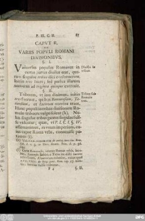 Caput II. De Variis Populi Romani Divisionibus.