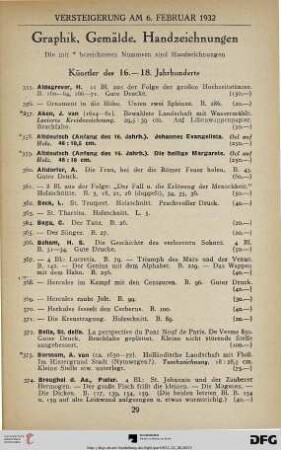 Graphik, Gemälde, Handzeichnungen (Nr. 355-501)