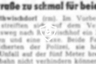 Straße zu schmal für beide