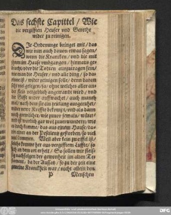 Das sechste Capittel/ Wie die vergifften Heuser und Gerethe wider zu reinigen.