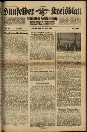 Erste Ausgabe vom Freitag, den 26. Mai 1939.