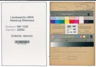Entnazifizierung Heinrich Erdbrink , geb. 08.04.1901 (Bergbauangestellter)
