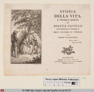 Titelkupfer und Titelblatt zu Sanseverino's Storia Della Vita