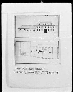 Warschau, Sächsisches Palais, mit Fassadenaufriß
