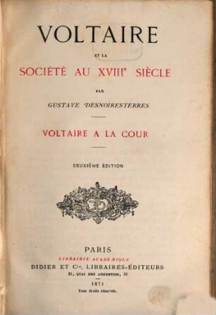Voltaire et la société française au XVIIIe siècle, 3