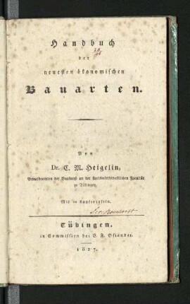 Handbuch der neuesten ökonomischen Bauarten