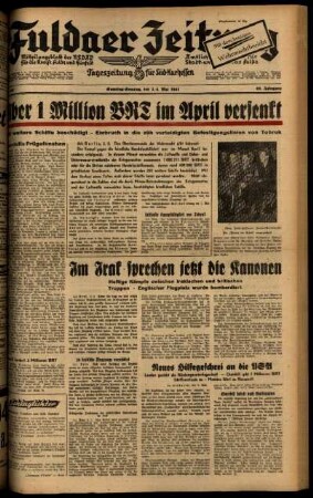 Ausgabe vom Samstag, den 03. Mai 1941.