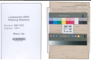 Entnazifizierung Ida Braun , geb. 11.10.1874 ()