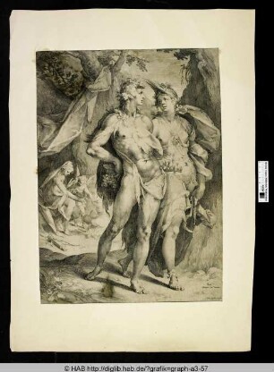 Bacchus und Ceres, im Hintergrund Venus mit Amor.