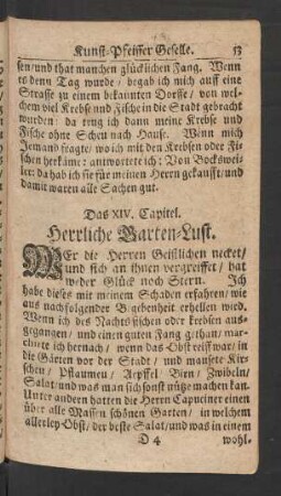 Das XIV. Capitel. Herrliche Barten-Luft.