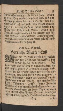 Das XIV. Capitel. Herrliche Barten-Luft.