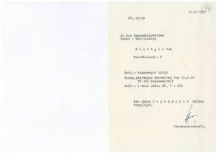 Strafakte Hagenmeyer, Erich, Polizeidirektor, Ulm, Bd.3 Qu.545-568: Akteneinsicht
