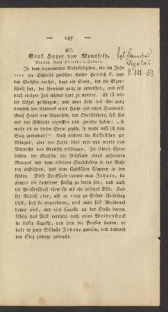 487. Graf Hoyer von Mansfeld.
