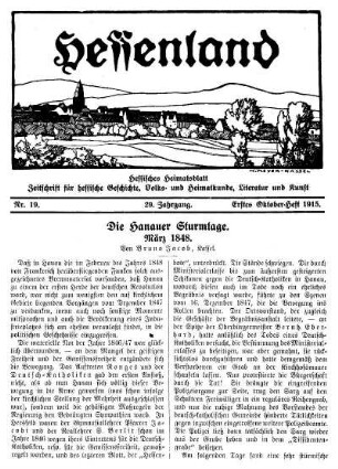 Nr. 19, Erstes Oktober-Heft 1915