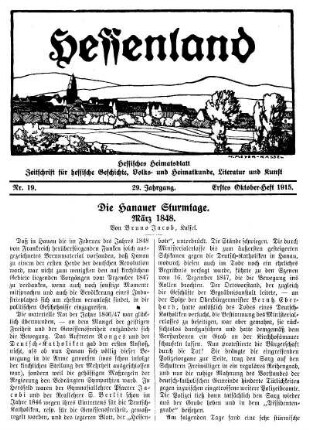 Nr. 19, Erstes Oktober-Heft 1915
