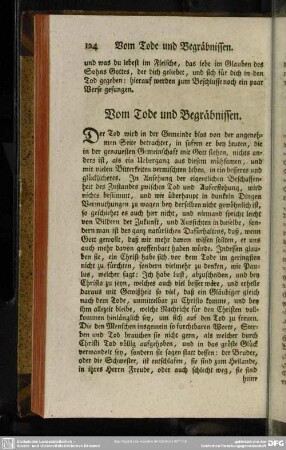 Vom Tode und Begräbnissen