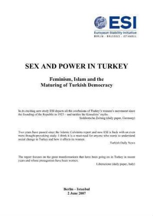 Sex and power in Turkey : feminism, Islam and the maturing of Turkish democracy