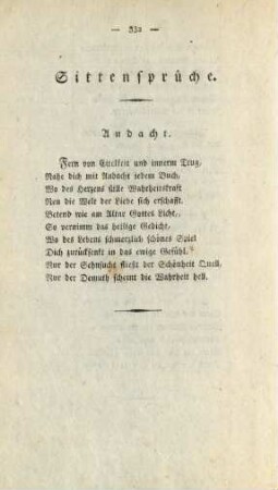 Sittensprüche. Andacht