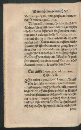 Ein ander operatio ad Lunam. Cap. VII.
