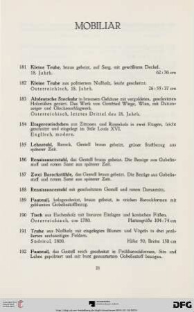 Mobiliar (Nr. 181-215)