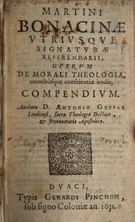 Operum de morali theologia ... compendium