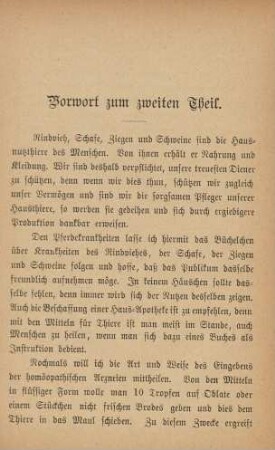 Vorwort zum zweiten Theil