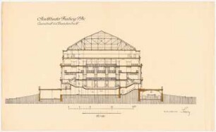 Stadttheater, Freiburg: Querschnitt durch das Foyer 1:100