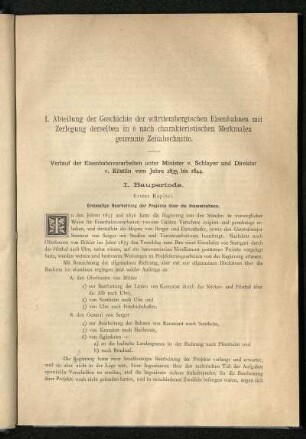 I. Bauperiode