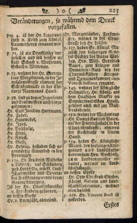 Veränderungen, so während dem Druck vorgefallen