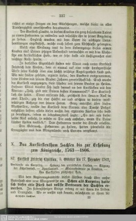 X. Das Kurfürstenthum Sachsen bis zur Erhebung zum Königreiche, 1763 - 1806